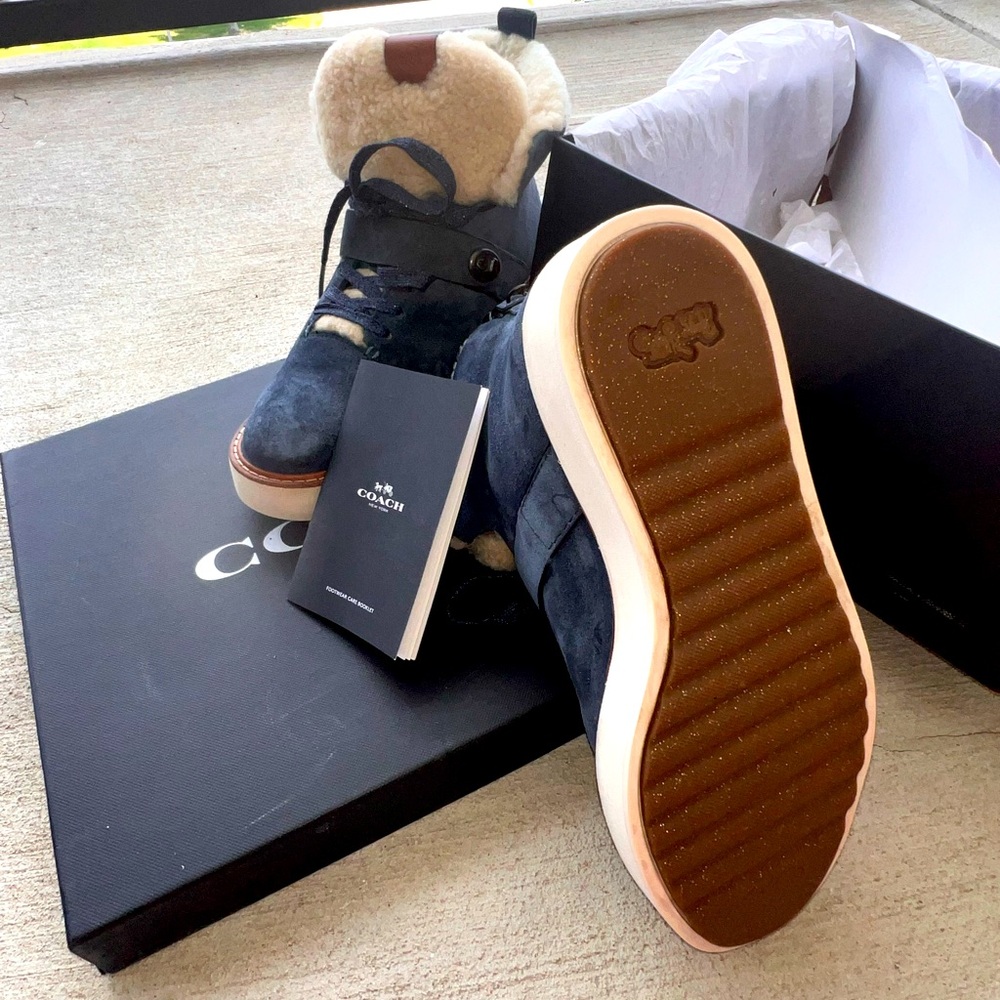 Suede Coach Boots. - Picture 3 of 4
